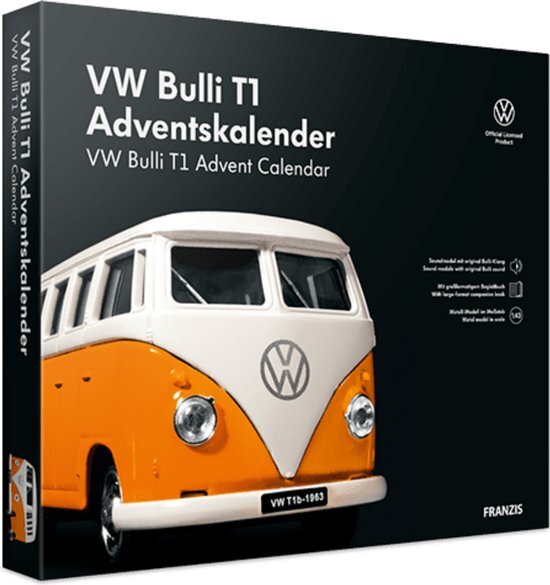 Franzis 55134 VW Bulli adventskalender 2021, in 24 stappen naar de cult-bus onder de kerstboom, nieuwe herziene editie 2021, aanbevolen vanaf 14 jaar