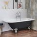 Hudson Reed Baignoire îlot demi-ronde Classique 168,5cm x 75cm - Dark Charcoal (Gris), avec pieds de baignoire blancs | Oxford