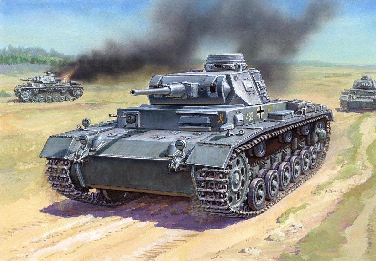 Zvezda German Medium Tank Pz.Kp.fw III G - 4600327061195