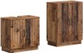 vidaXL - 2-delige - Badkamerkast - Set - HOORN - Oud - hout - Bewerkt - hout