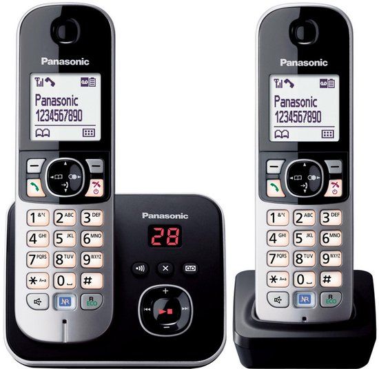 Panasonic KX-TG6822GB Duo DECT telefoon met Antwoordapparaat - Zwart/Zilver