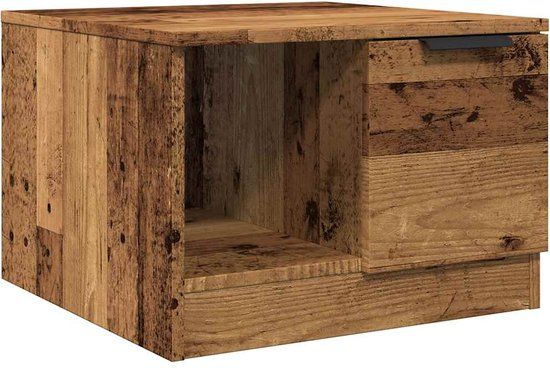 VidaXL Salontafel 50x50x36 cm bewerkt hout oud houtkleurig