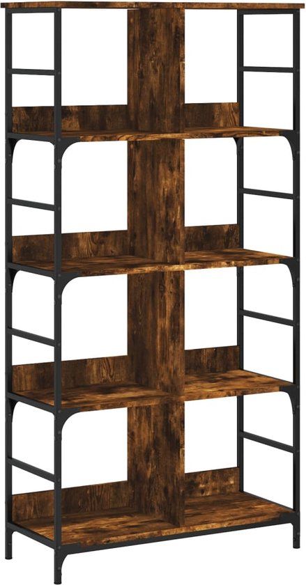 vidaXL Boekenrek 78,5x33x153 cm Gerookt Eikenhout