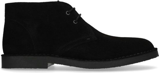 Manfield Heren Zwarte Suède Desert Boots Maat 40
