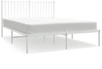 vidaXL Bedframe met hoofdbord Metaal Wit 135x190 cm