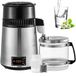 VEVOR Distillateur d'eau en acier inoxydable 750W Distillateur d'eau 4L Distillateur d'eau avec une bouteille en verre de collection pure machine pour maison eau distillée argent
