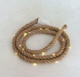 Decostar Jute Touw met LED lampjes - Kerstdecoratie - 150cm - Warm Wit