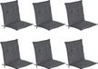 Beautissu Set van 6x Tuinkussens Lage Rug Loft NL 100 x 50 x 6 cm - Kussen Antraciet - Zitkussen Sierkussen Tuinstoel