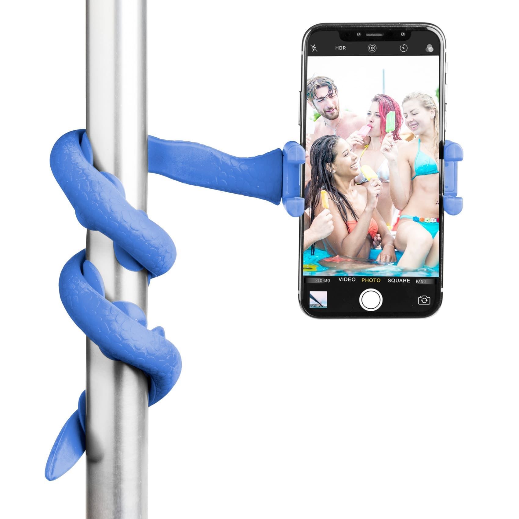 Celly Snake Selfiestick Blauw Silicone Universeel
