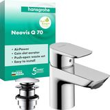 Hansgrohe Wastafelmengkraan 70 Neovis Q - met metalen Push-Open afvoergarnituur chr, 71354000