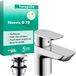 Hansgrohe Wastafelmengkraan 70 Neovis Q - met metalen Push-Open afvoergarnituur chr, 71354000