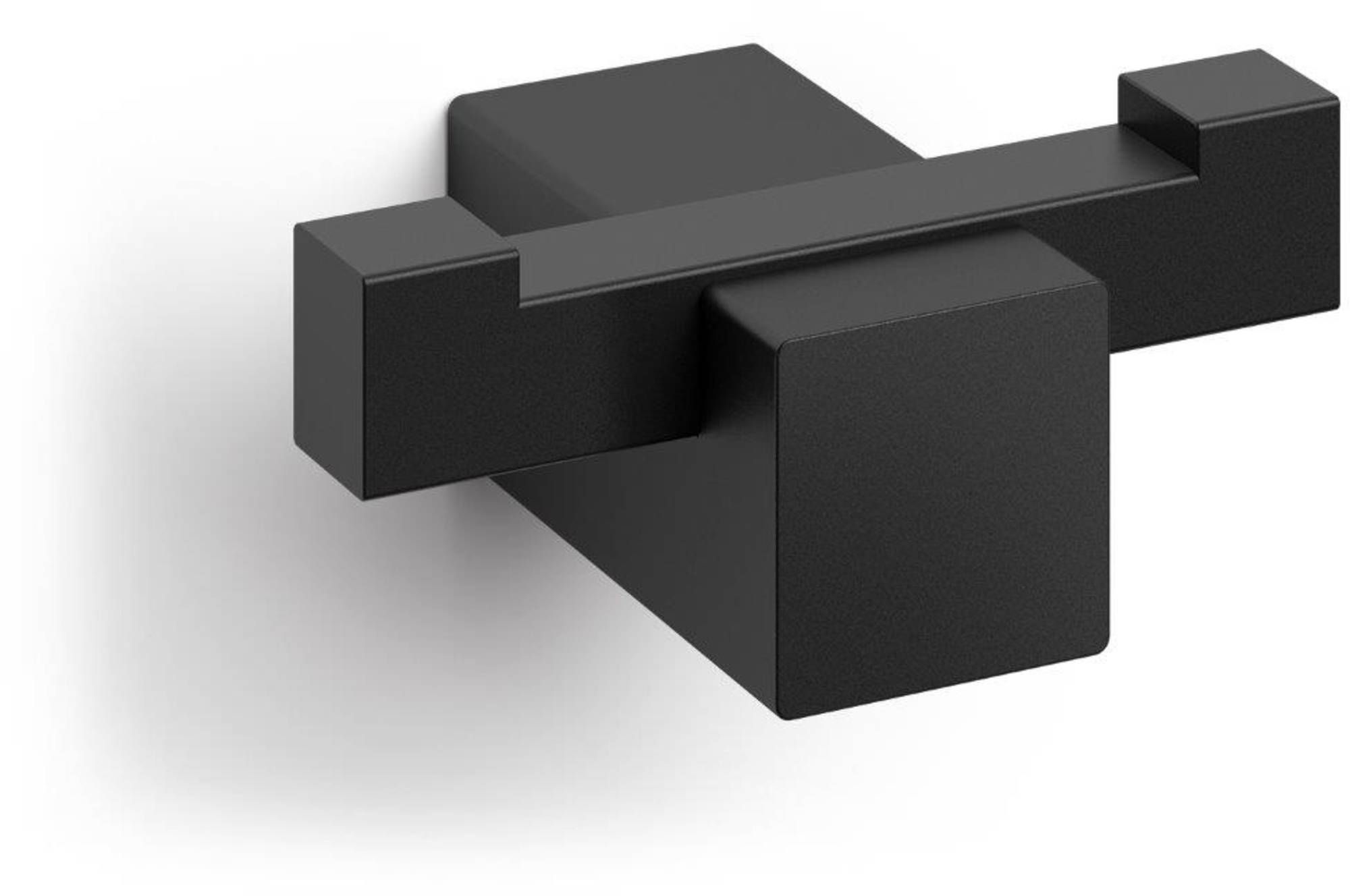 ZACK Carvo Dubbele Handdoekhaak - Zwart - 6,5 x 2,6 x 4,5 cm