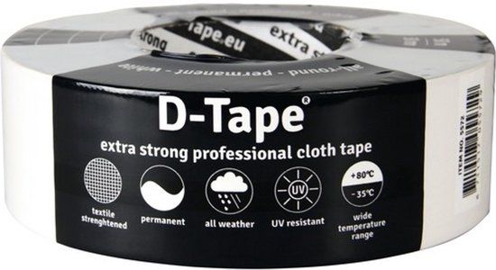Deltafix D-Tape Extra sterke professionele Cloth tape wit 50m x 50mm