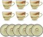 Wilmax Tasse à expresso avec soucoupe 110 ml Pistache Porcelaine 6 pc.