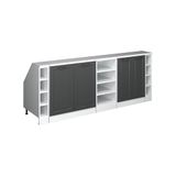 Vicco R-Line Keukenkast voor schuine wand – 210 cm Set van 5 kastrompen 60 cm diepte Antraciet landhuis