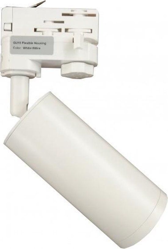 BlinQ 3 Fase Rail armatuur met GU10 Fitting, Witkleurige behuizing