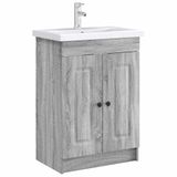 vidaXL Badkamer onder wastafel kast Grijs Sonoma 56 x 37,5 x 81 cm