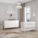 Born Lucky Santiago Babykamer 2 Delig Compleet – Baby bed 60x120 cm & XL Commode – Wit