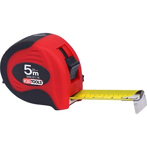 KSTools 300.0115 Bandmaat met vastzetter, zwart-rood, 5 m, 25 mm