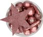 Bellatio Decorations kerstballen - 33 stuks - oud roze - kunststof - 6 cm diameter