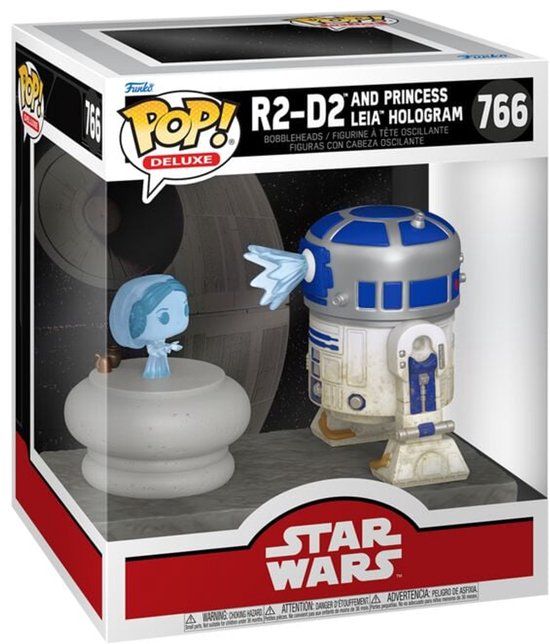 Funko Star Wars R2-D2 and Princess Leia Hologram (Pop! Deluxe) vinylfiguur 766