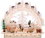 BRUBAKER 3D LED lichtboog - winterlandschap met dorp - LED-verlichting - hout natuur - 27,5 x 24,5 x 8,7 cm - handbeschilderd