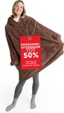 Blumtal Fleece Hoodie Deken met Mouwen - Draagbare cosy deken - hoodie deken met 2 voorzakken en capuchon small- Bruin