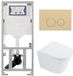 Geberit QeramiQ Dely Toiletset - Diepspoel - Rimless - Inbouwreservoir UP320 - Softclose Zitting - Bedieningsplaat Beige - Glans Wit