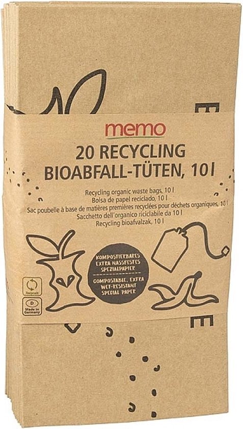 Memo Import Composteerbare zakken Recycling Papier 20 stuks - 10L