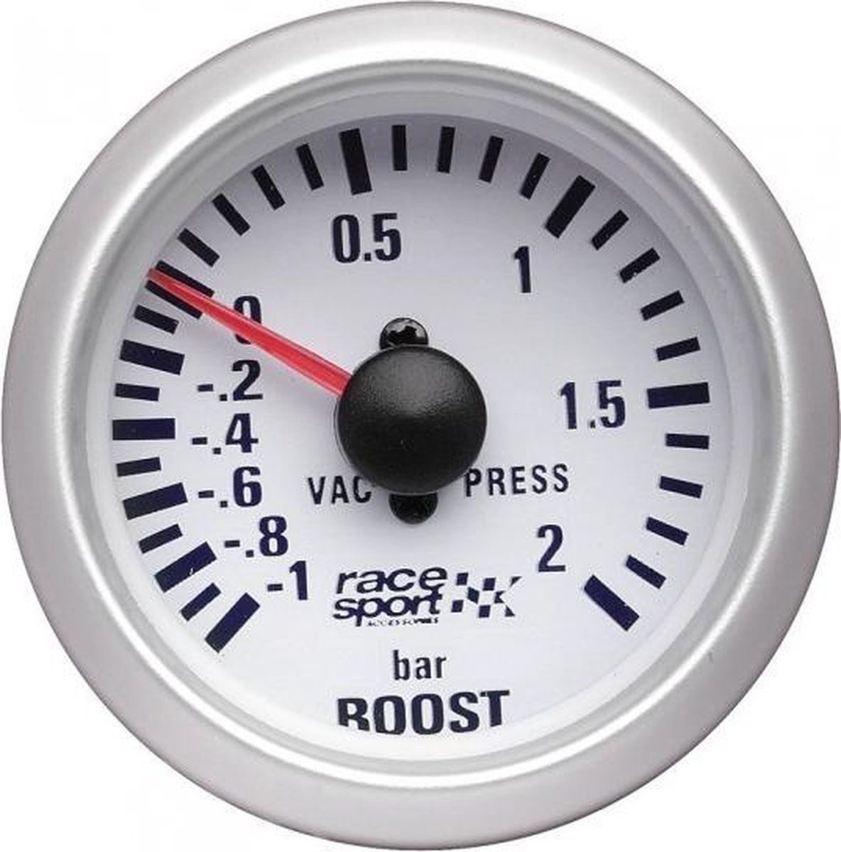 Race Sport turbodrukmeter 52 mm 12 Volt wit