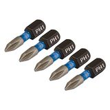 Draper 04934 Cross Slot/PH Type Impact Schroevendraaier Bits, No.1 x 25mm (Pack van 5)