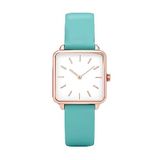 Basfur Polshorloge voor dames, klassiek design, analoog kwartshorloge voor dames, met ademende leren band, Blauw, Modern