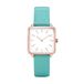 Basfur Polshorloge voor dames, klassiek design, analoog kwartshorloge voor dames, met ademende leren band, Blauw, Modern