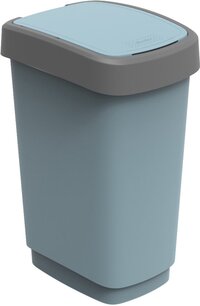 Rotho Twist Afvalbak 25L - Zwart/Blauw - Swingdeksel