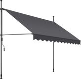 Tectake Klemluifel met handslinger - Balkonluifel zonder boren - Breedte 300 cm - Antraciet