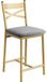 Tabourets de bar - Ensemble de 4 tabourets de cuisine et de bar - Hauteur d'assise 56 cm - Similicuir (PU) - Dossier - Repose-pieds - Doré - Cadre en métal