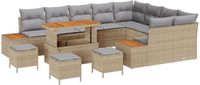 vidaXL Tuinbank Set 12-delig Beige Polywood