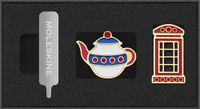 Moleskine Country Pins England (2er-Set), Teekanne + Telefonzelle