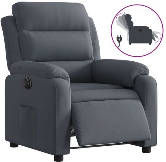 vidaXL Fauteuil elektrisch verstelbaar stof donkergrijs