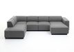 Atlantic Home Collection BULKY woonlandschap hoekbank, Récamière links, stof, lichtgrijs, 195 x 324 x 70 cm