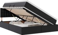 vidaXL Opbergbed met matras, zwart, 140 x 200 cm, kunstleer