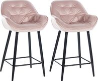 CLP Gibson Set van 2 barkrukken - roze Fluweel