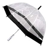 ENTRE TEMPS - DI284 - Parapluie Long Dome Transparent Automatique Pliant - Coloris Aléatoire