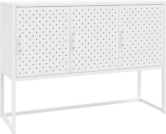 vidaXL Dressoir 105x35x75 cm staal wit