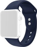By Qubix - Siliconen sportbandje - Donkerblauw - Dubbele druksluiting - Geschikt voor Apple Watch 38mm / 40mm / 41mm / 42mm