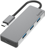 Hama USB-C Hub - 4-poorts - USB 3.2 Gen 2 - Grijs