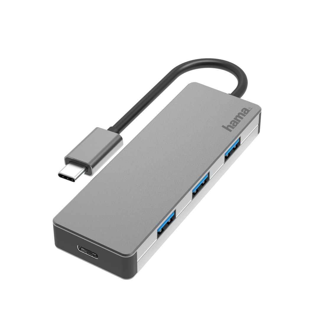 Hama USB-C Hub - 4-poorts - USB 3.2 Gen 2 - Grijs