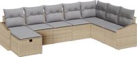 vidaXL Tuinbank - Set - 8 - st - poly - rattan