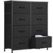 Sweetcrispy Commode voor slaapkamer, brede ladekast, 8 stoffen laden met handgrepen