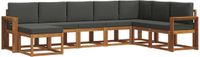 vidaXL - Hoek loungeset - 8 zitplaatsen - Natuurlijk en antraciet - Acacia hout